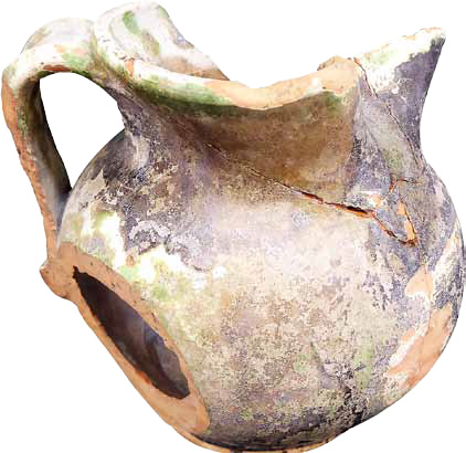 Pottery jug excavated from the wreck of the Santa Lucia